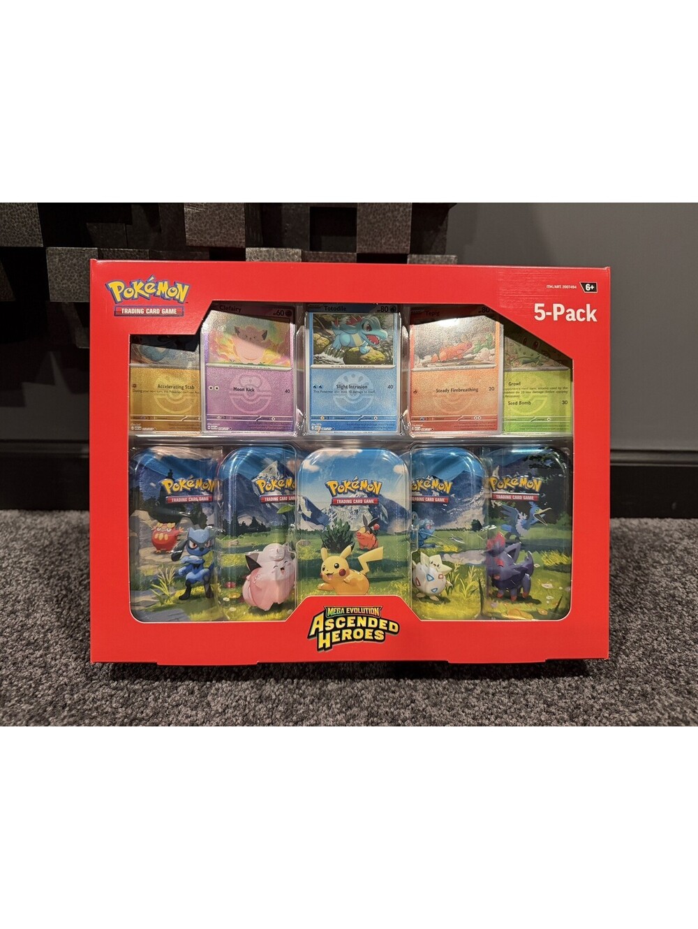 COSTCO Pokémon TCG Mega Evolution Ascended Heroes Mini Tins 5-Pack Sealed